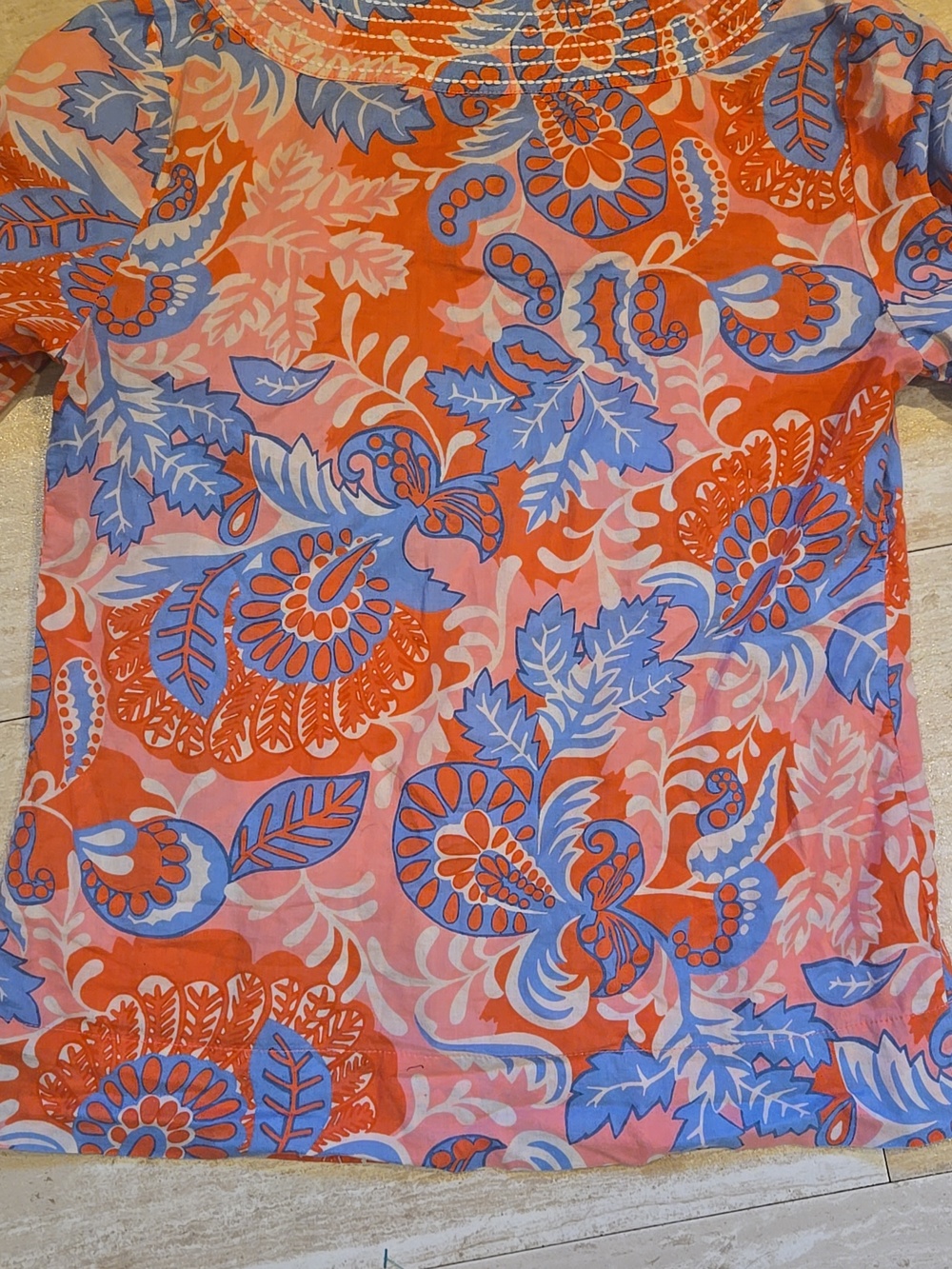 Boden Multi-Colored Floral Print 3/4 Length Blouse - Picture 8 of 8
